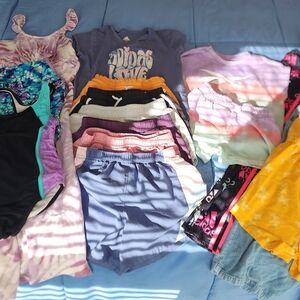 Girls Size 7/8 and 10/12 Summer Clothing Lot Adida, Reebok, Champion,Etc.